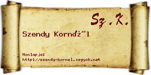 Szendy Kornél névjegykártya